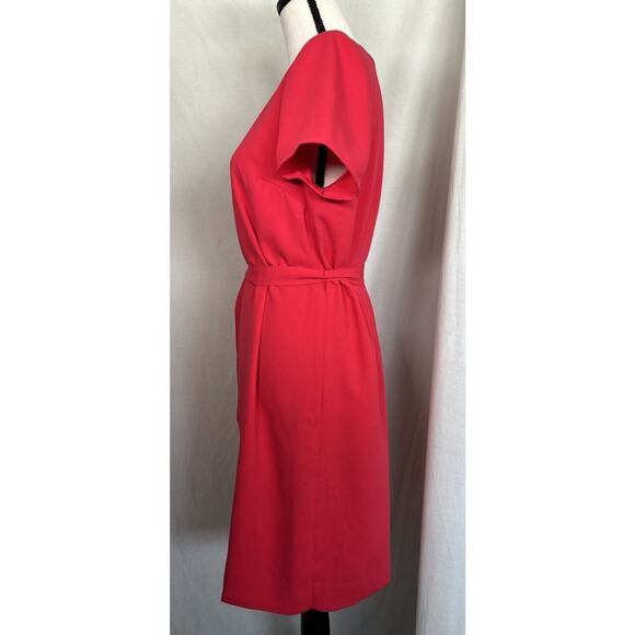 NEW J Crew Shift Suit Dress Crepe Cap-Sleeve Bright Cerise Red/Pink NWT Size 8 - Picture 4 of 15